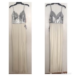 White & Silver sequin formal